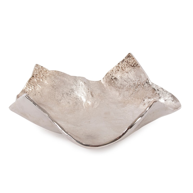 Allan Andrews Silver Aluminum Hammered Large Bowl