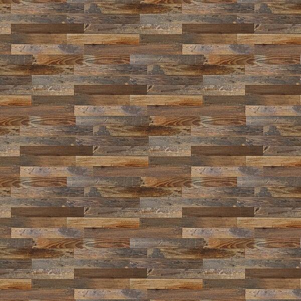 Shop Belleze Solid Pine Wood Board Wall Panel Peel Stick 12pcs