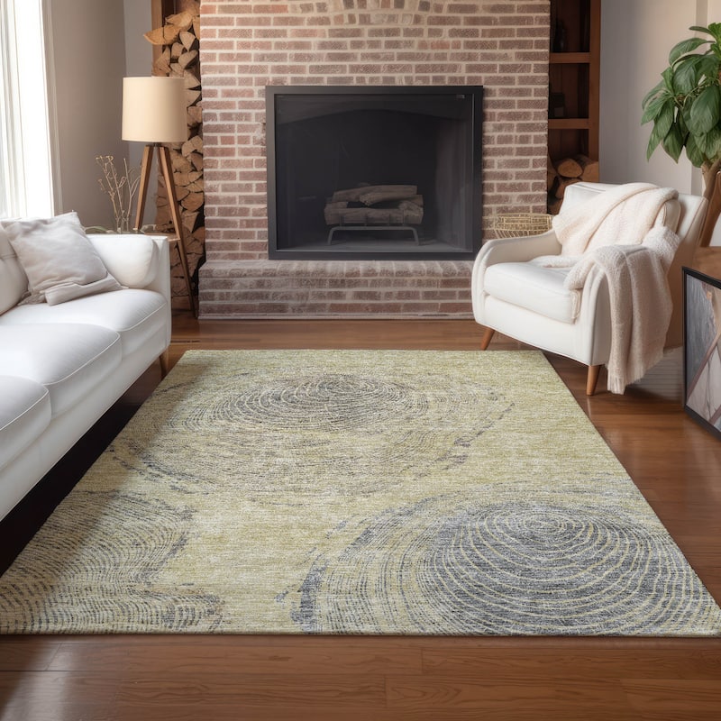 Machine Washable Indoor/ Outdoor Chantille Modern Tree Rug
