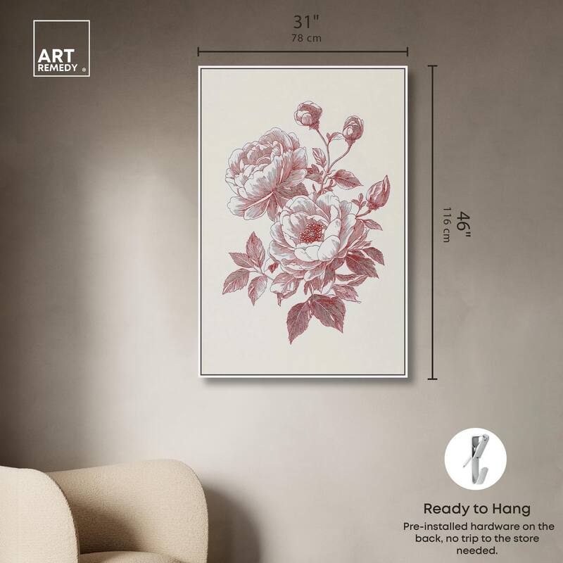 Breezy Red Pencil Blooms Canvas by Art Remedy