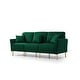 Green Elegant Velvet Upholstered Loveseat Sofa Settee with Deep Channel ...