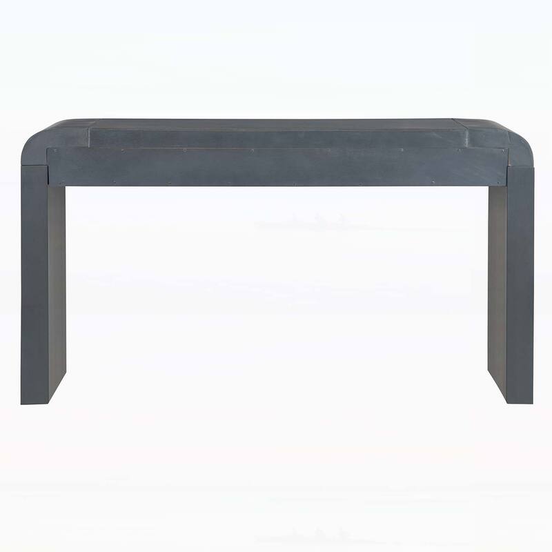 Console Table with Fluted Drawer,Curved Corners,and Thick Legs for Hallway & Living Room
