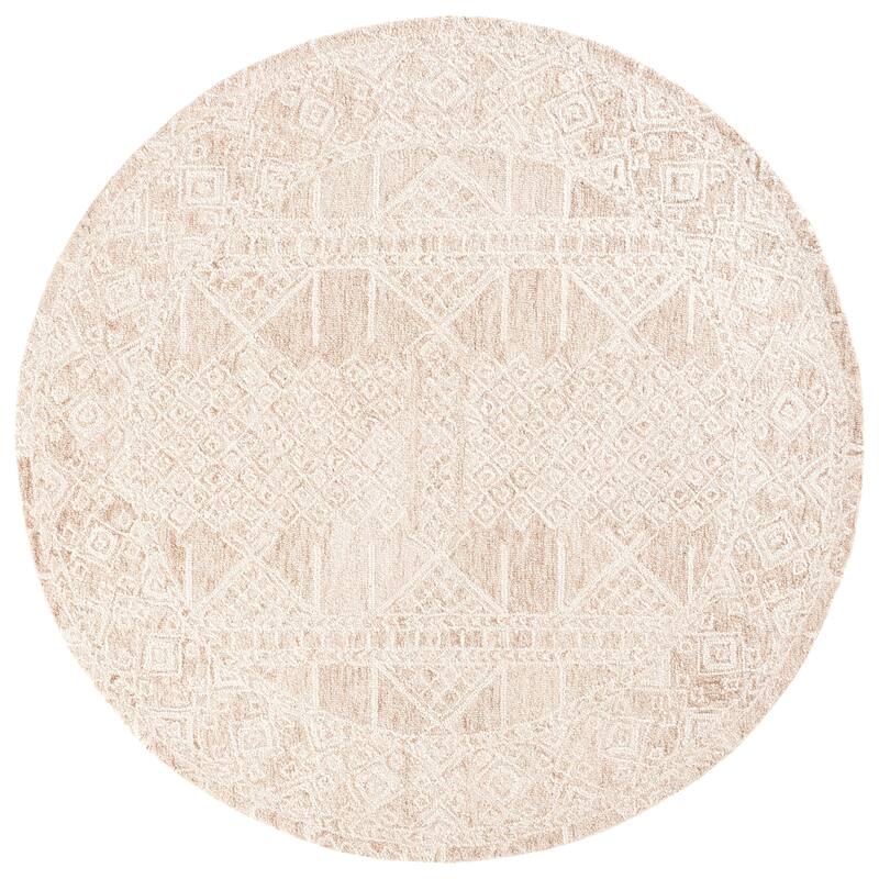 SAFAVIEH Handmade Metro Kitti Wool Rug - 6' Round - Beige/Brown