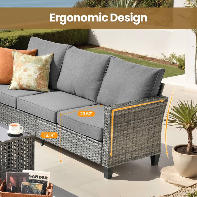 XIZZI Outdoor Wicker Patio Furniture Conversation Set