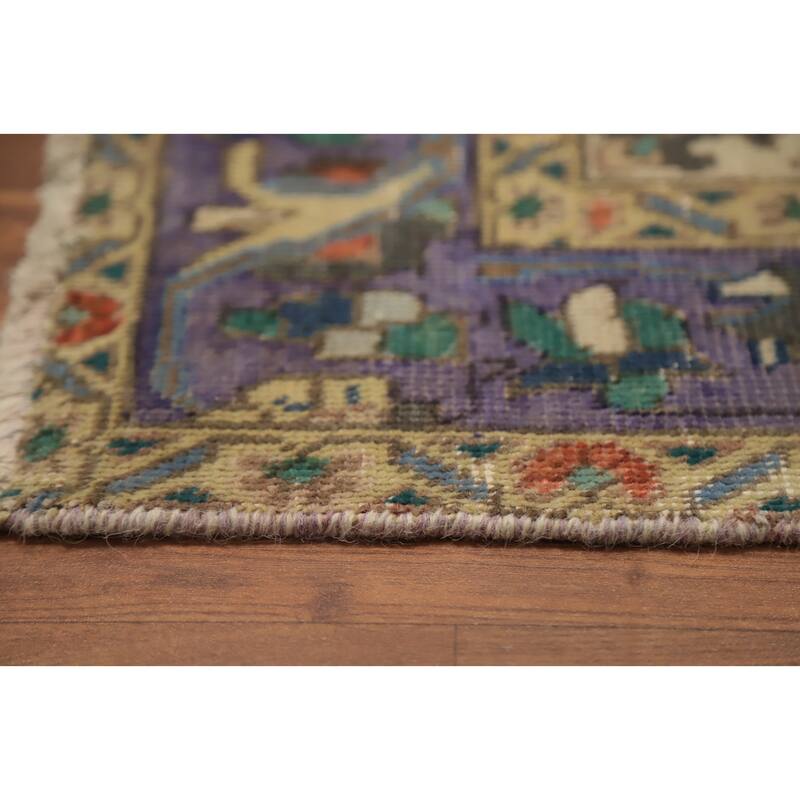 Hand Knotted Oriental 100% Wool Carpet Traditional Floral Purples Tabriz Area Rug - 6' 0'' X 4' 6''