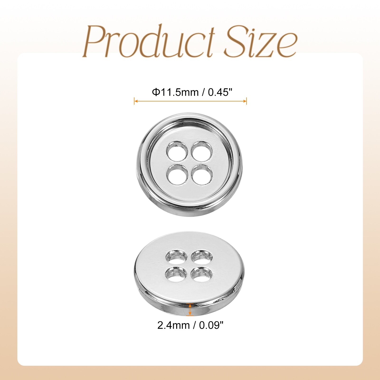 Metal Button 4 Holes Alloy Round Buttons Craft Sewing Accessories for Clothing DIY Crafts