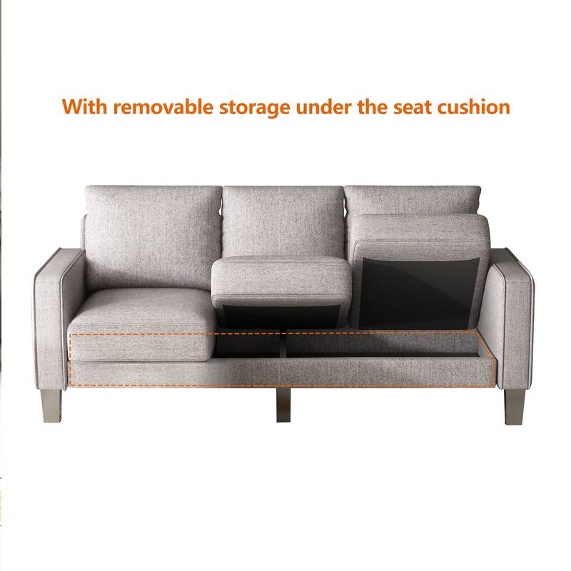 Modern 3 Seat Sofa With Storage For Living Room