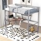 preview thumbnail 4 of 11, Industrial Modern Twin Size Loft Metal & MDF Bed with Built-in Desk and Shelf, Sturdy Construction & Safety Guaranteed, Silver