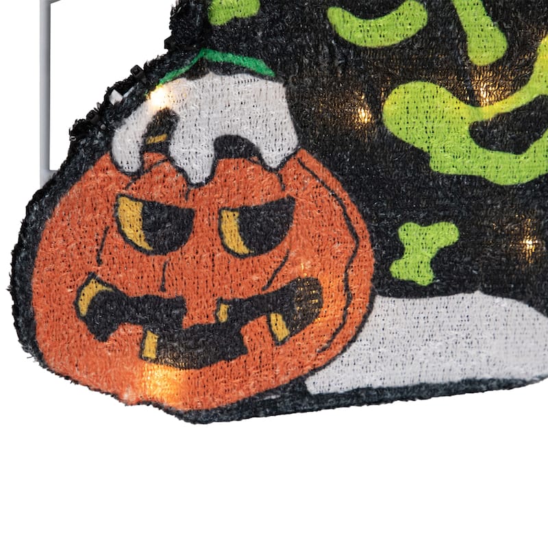 LED Lighted Skeleton Snoopy Outdoor Halloween Yard Decoration - 18"