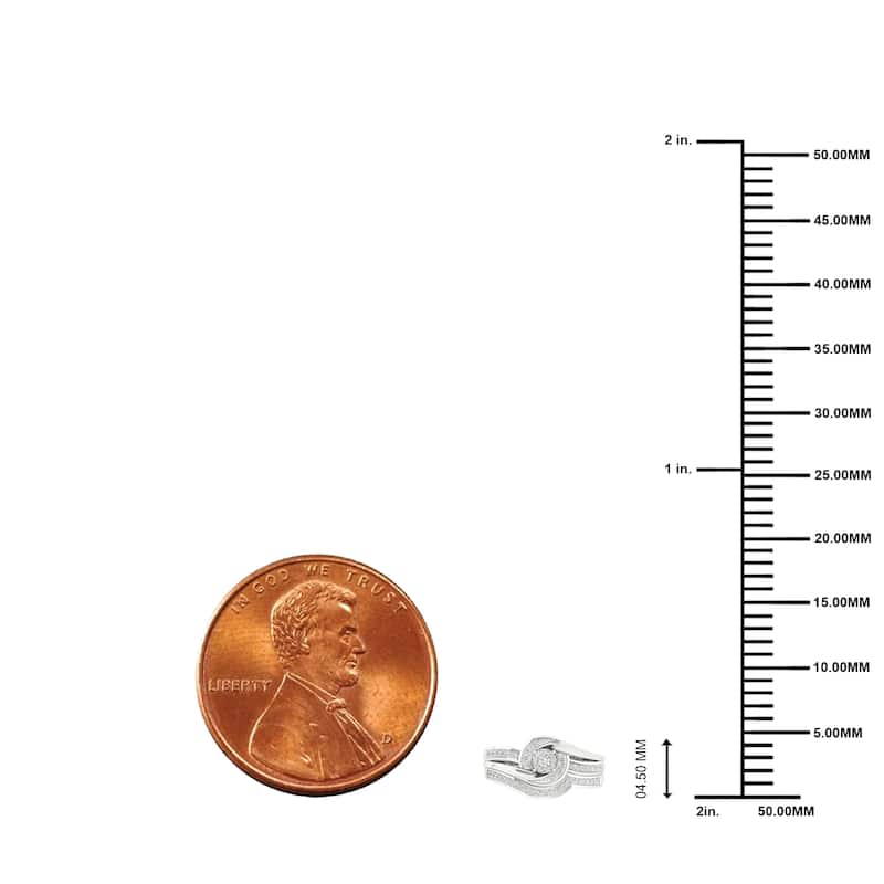 1/3ct TDW Diamond Bypass Bridal Set in 10K Gold for Women