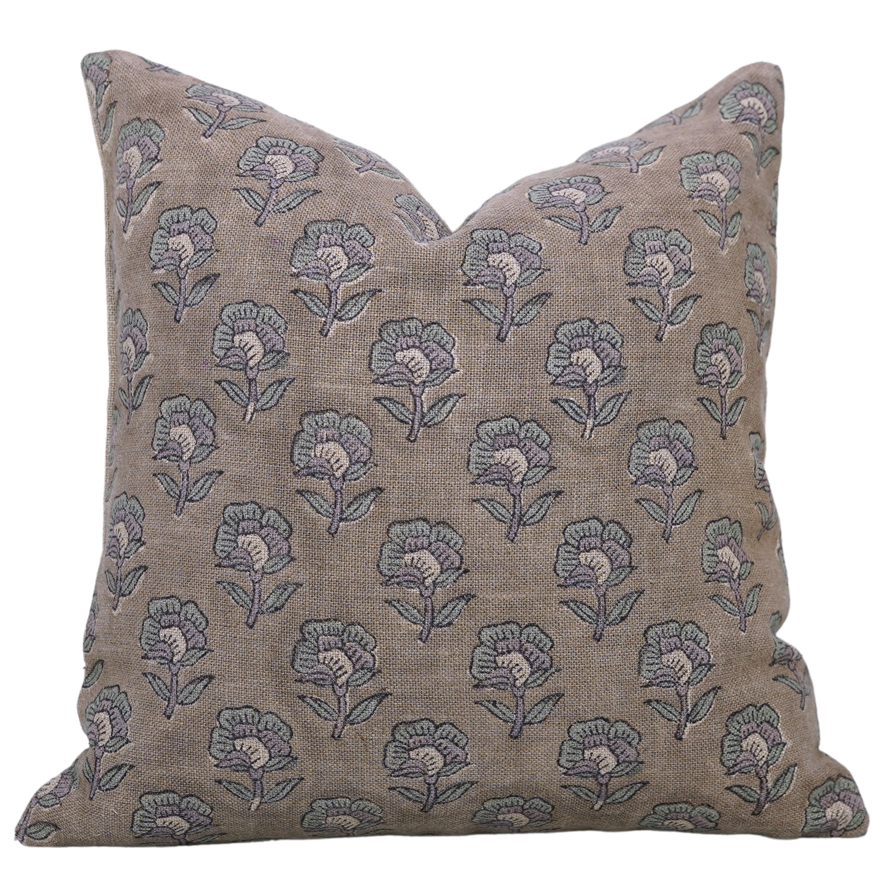Fabdivine Brown Thick Linen Farmhouse Sofa, Chair Decor Pillow Cover, Rohini