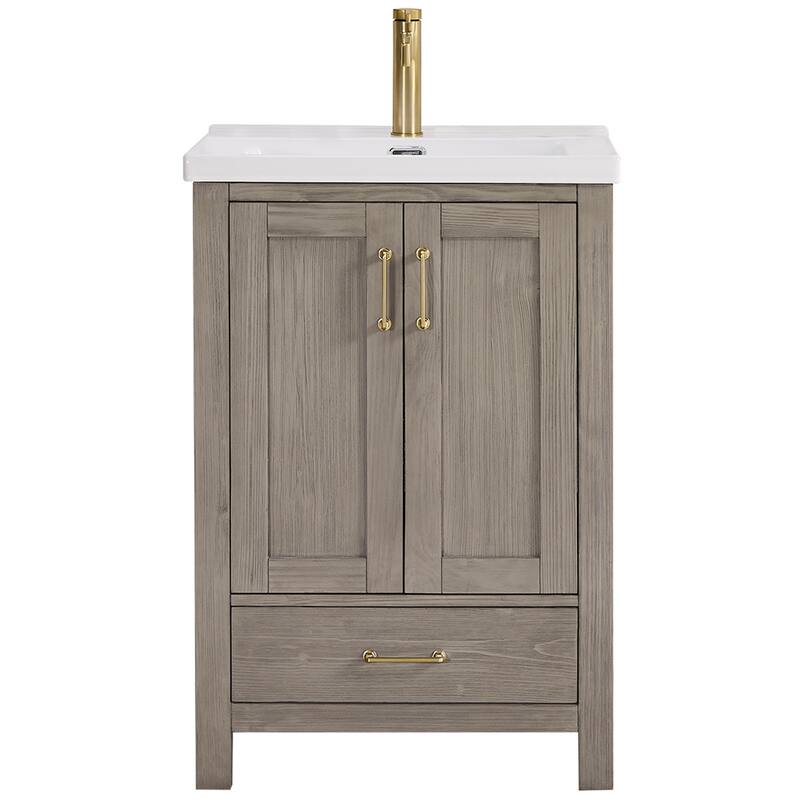 Gela Single Bath Vanity with Ceramic Basin Top without Mirror
