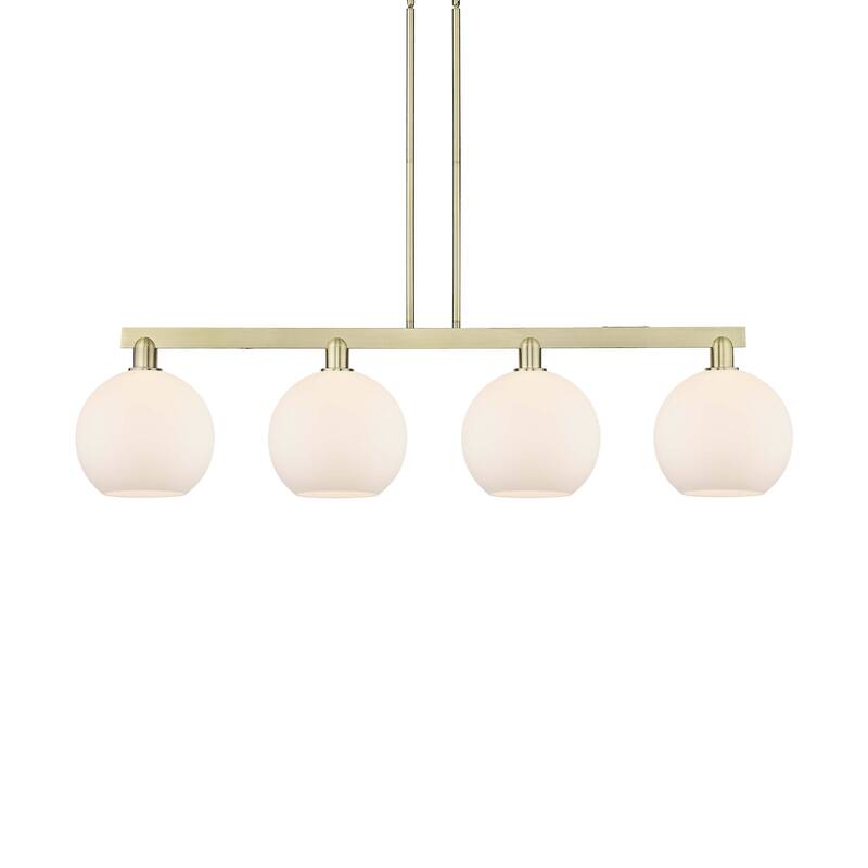 Innovations Lighting 716-4I-13-53 Athens Linear Athens 4 Light 53" - Antique Brass / Matte White