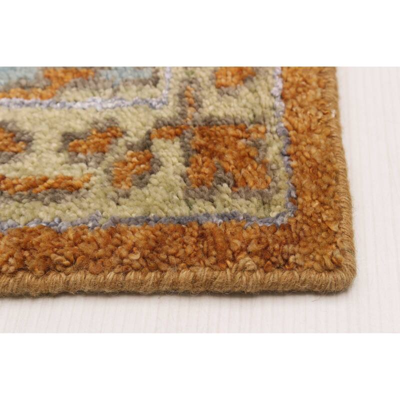 ECARPETGALLERY Hand-knotted Mamluk Burnt Orange Silk, Wool Rug - 7'11 x 10'0