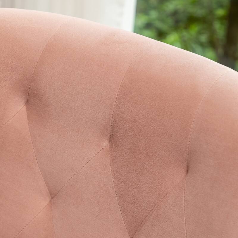 SEYNAR Modern Boucle Velvet Upholstered Accent Dining Chair Set of 2 Tufted Back Armless Chair with Golden Legs