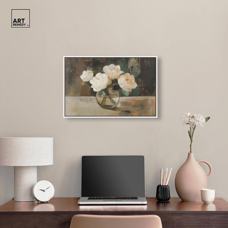 Creamy Cascade Cluster I Canvas by Art Remedy
