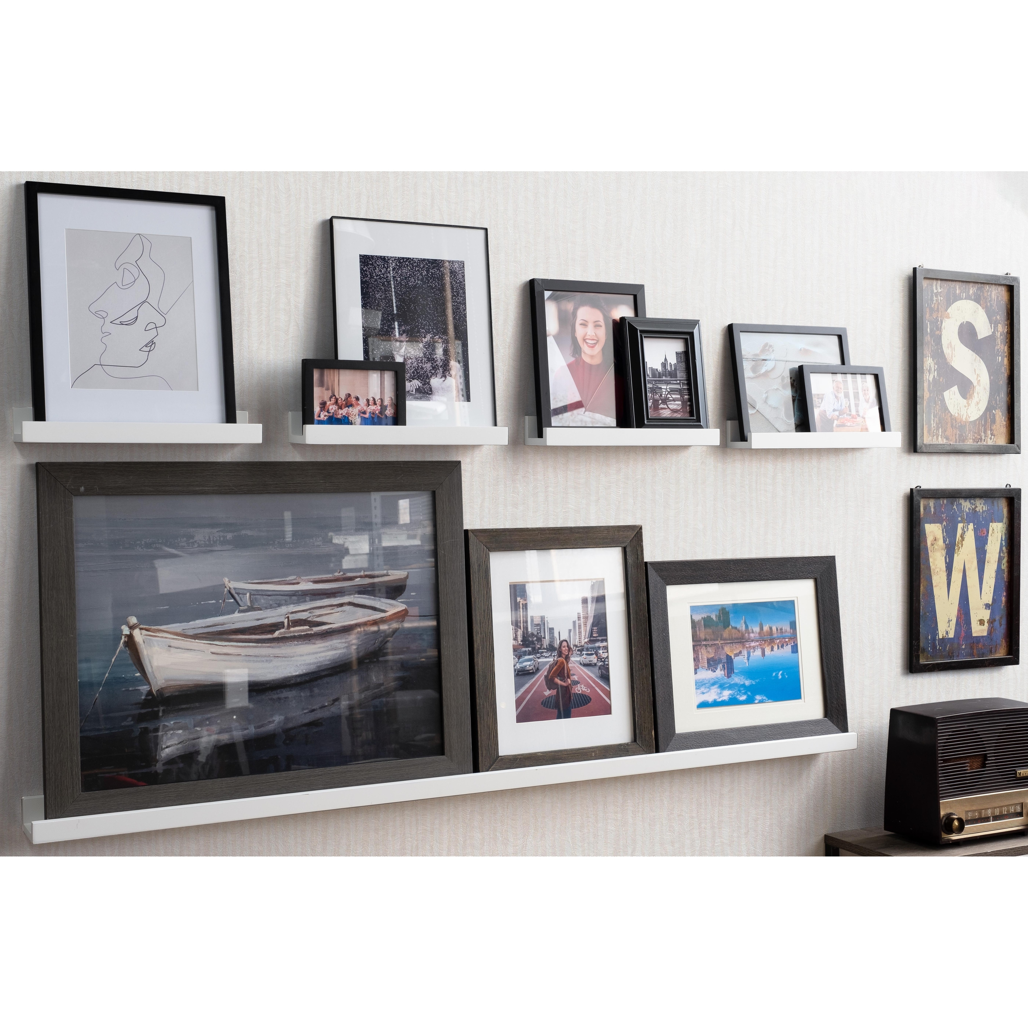 Wallniture Denver 60 Inch Floating Shelves White Picture Ledge Set of 2 Bed Bath Beyond 33220468