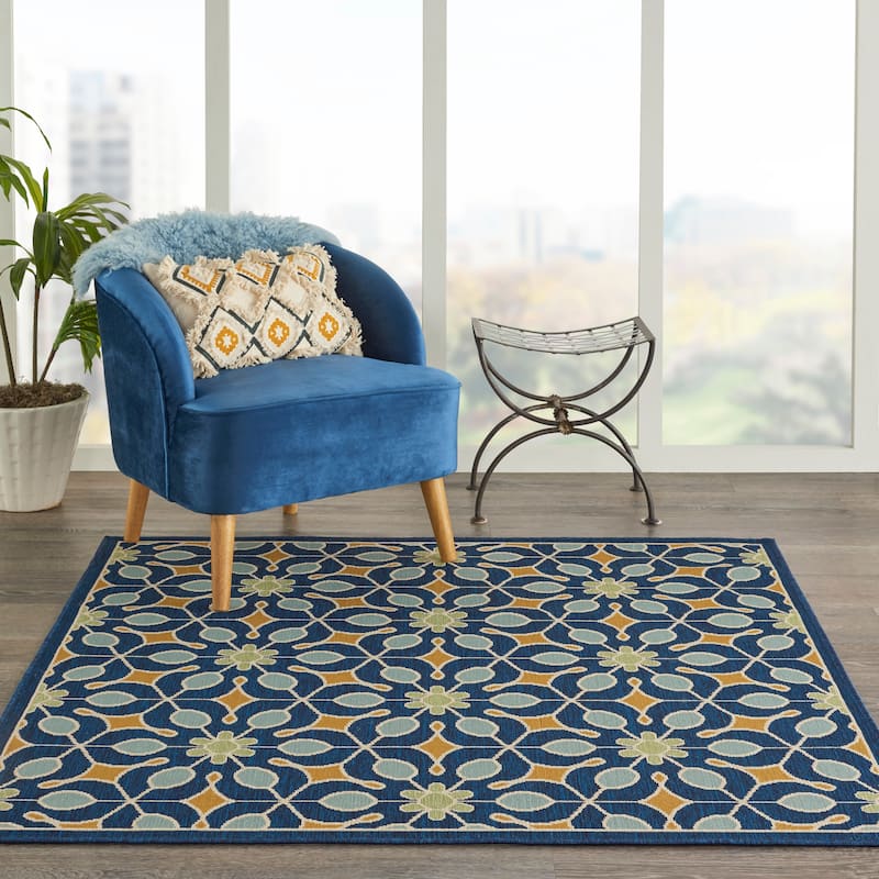 Nourison Caribbean Contemporary Floral Indoor/ Outdoor Area Rug