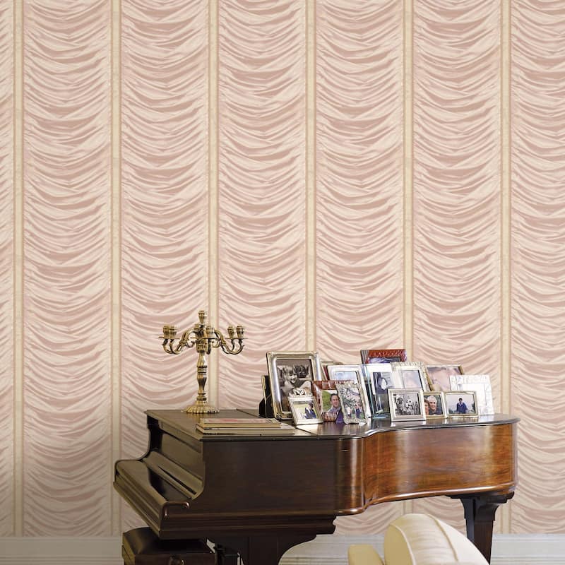 Galerie Wallcoverings Opulence Collection Italian Drape Vinyl on Non-woven Glitter/Shimmer Wallpaper Roll Double Width