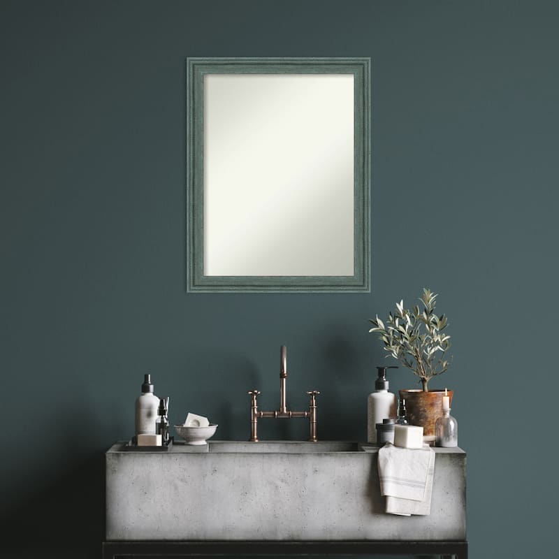 Upcycled Non-Beveled Wood Framed Bathroom Vanity Wall Mirror