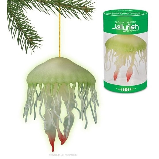 Glow In The Dark 4" Jellyfish Holiday Ornament