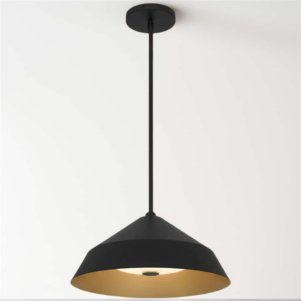 14" Diameter Integrated LED Black Pendant