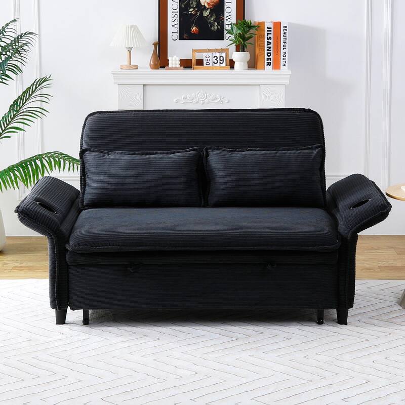 Striped Fabric Multifunctional Sofa Bed
