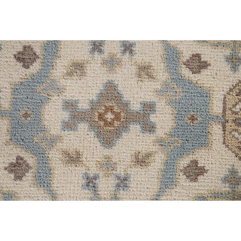 Beige / Ivory Oushak Oriental Runner Rug Handmade Wool Carpet - 2'6"x 11'8"