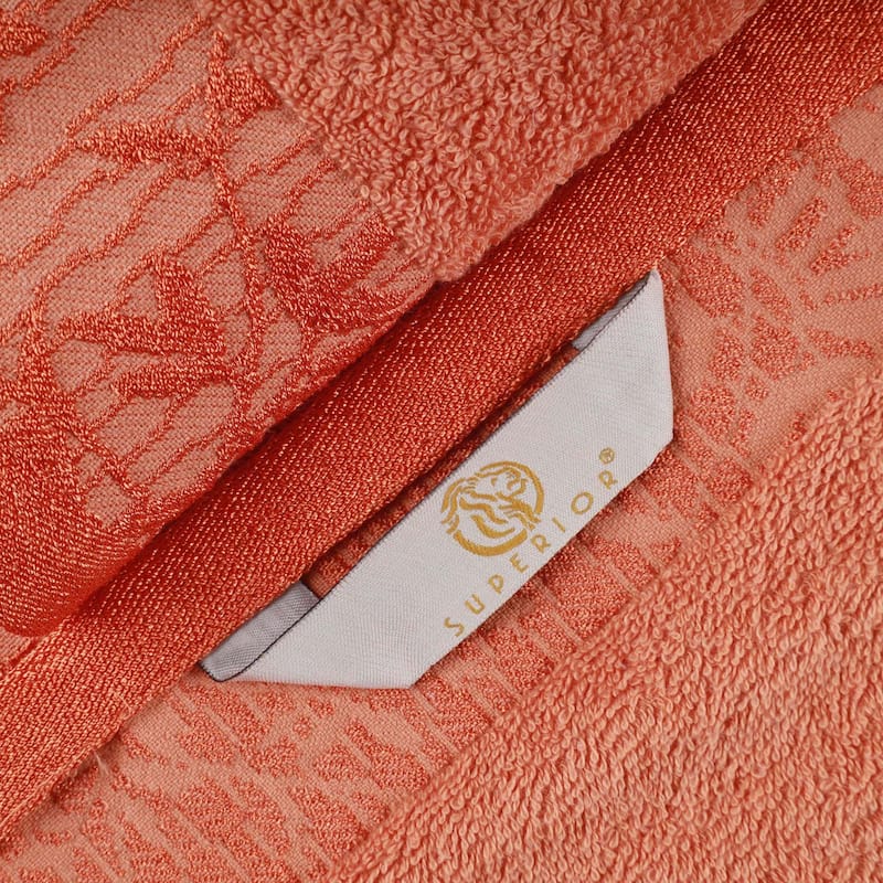 Superior Wisteria Cotton Floral Jacquard 8 Piece Bathroom Towel Set
