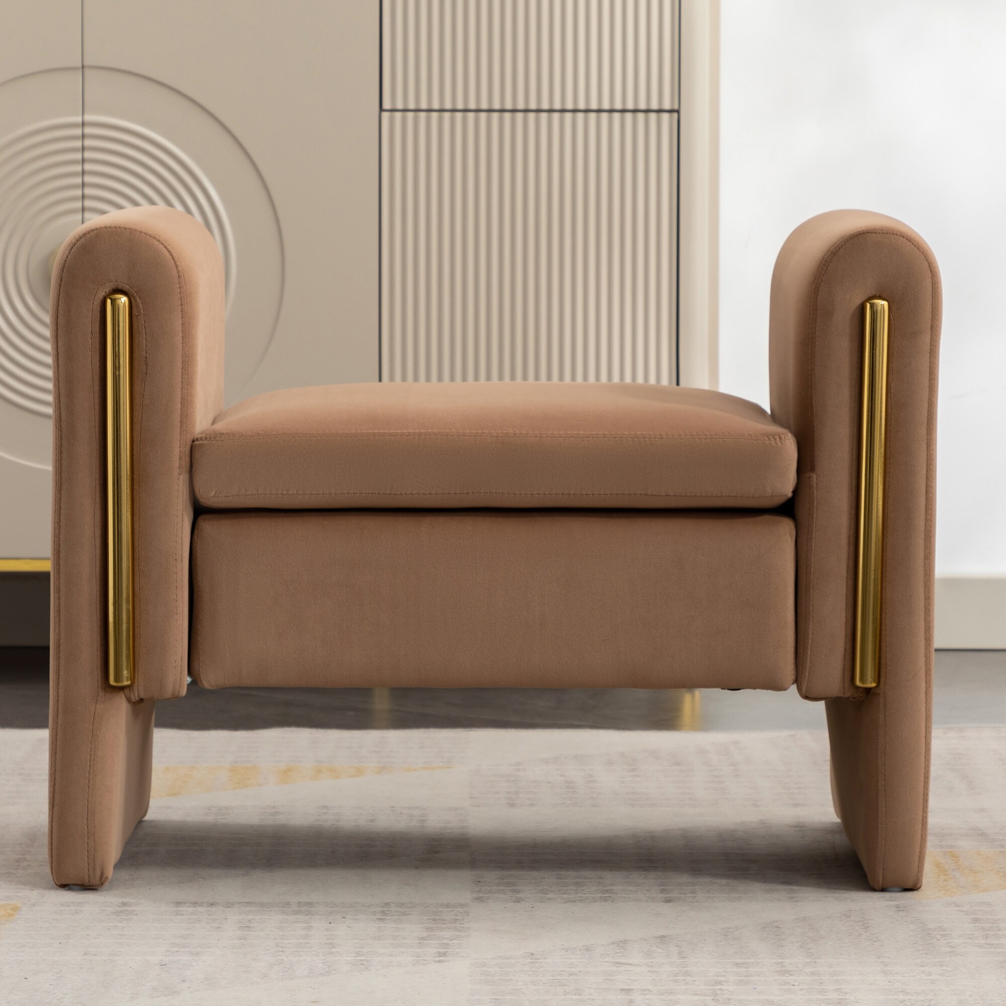 Velvet Fabric Single Bench Shoe Bench Makeup Bench Accent chair For Bedroom Indoor Bed Bath Beyond 40283499