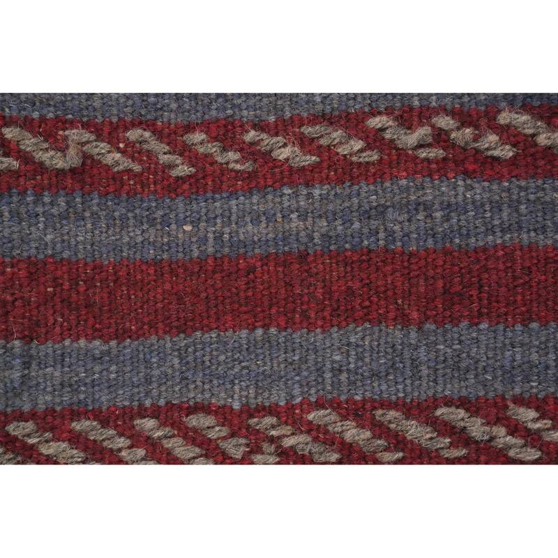 Hand Knotted Oriental 100% Wool Carpet Traditional Tribal Navy Blue & Blues Balouch Runner Rug - 8' 8'' X 1' 11''