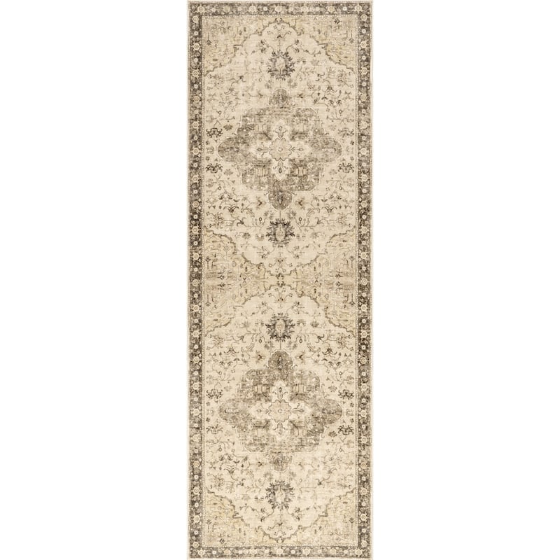 Amaryllis Medallion Machine Washable Area Rug