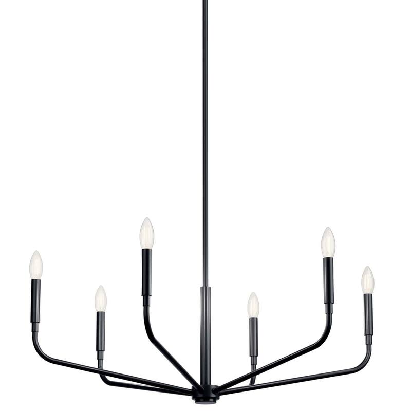 Kichler 52718 Madden 6 Light 32" Wide Taper Candle Style Chandelier - Black