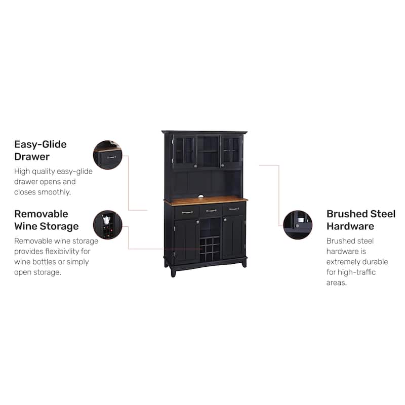 Buffet of Buffets Black Storage Hutch with Wood Top