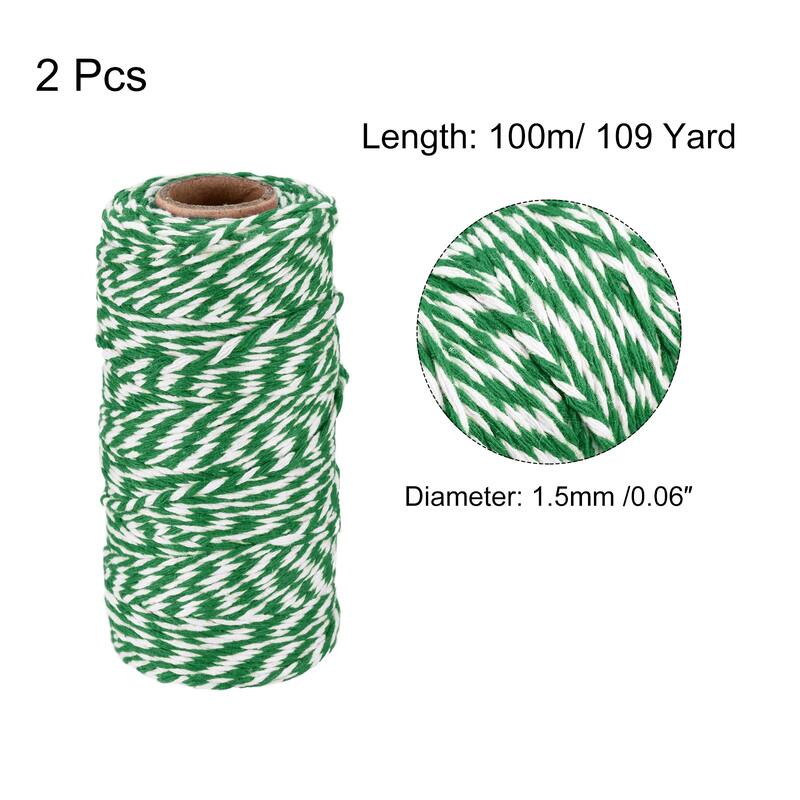 2x Twine Packing String Wrapping Cotton Twine Rope 100M for Christmas