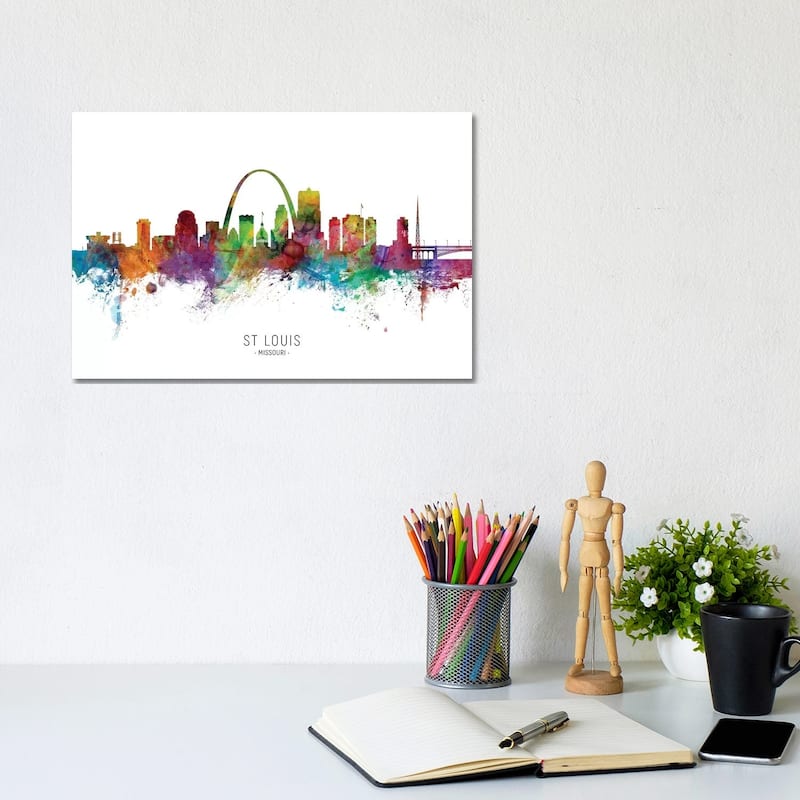 iCanvas "St Louis Missouri Skyline" by Michael Tompsett Canvas Print - 8x12x0.75