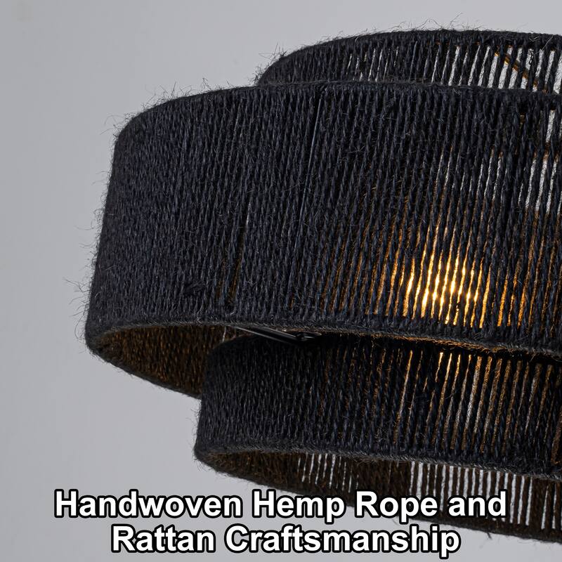 Starsky 4-light Rattan Hand-Woven Hemp Rope Chandelier