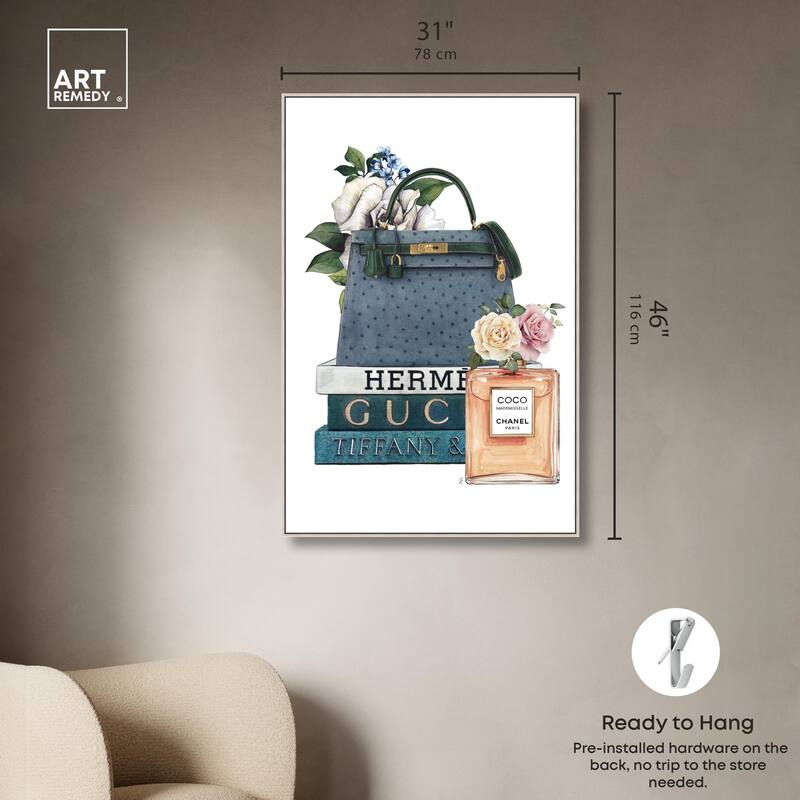 Books and Coco Orange Canvas by Art Remedy