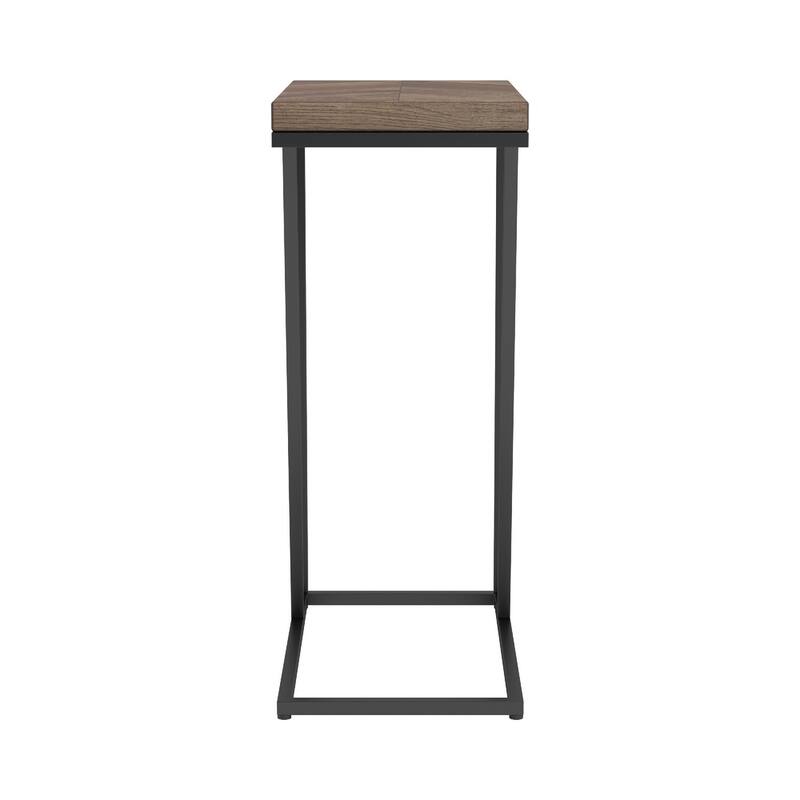 18 in. Brown and Gray Rectangle Wood End Table, Sturdy Build End Side Table for Living Rooms