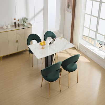 Set of 1 Velvet Fabric Dining Chairs