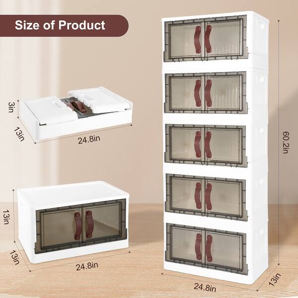 200 Qt Stackable Plastic Storage Bins (5 Pack) - N/A - Bed Bath ...