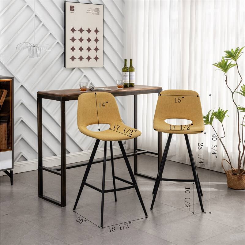 Fabric Kitchen Counter Height Stools (Set of 2)