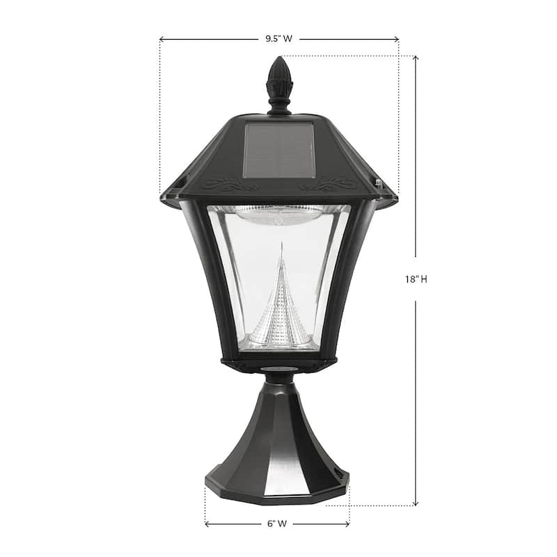 Baytown II Black Solar 3' Fitter Post Light with Pier or Wall Sconce
