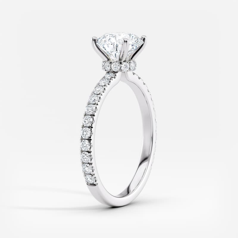Auriya 14k Gold 1.30ctw Round Ribbon-Halo Lab Grown Diamond Engagement Ring