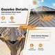 preview thumbnail 68 of 142, Outdoor Hardtop Gazebo Pergola w Galvanized Steel Roof and Aluminum Frame, Prime Curtains and nettings include