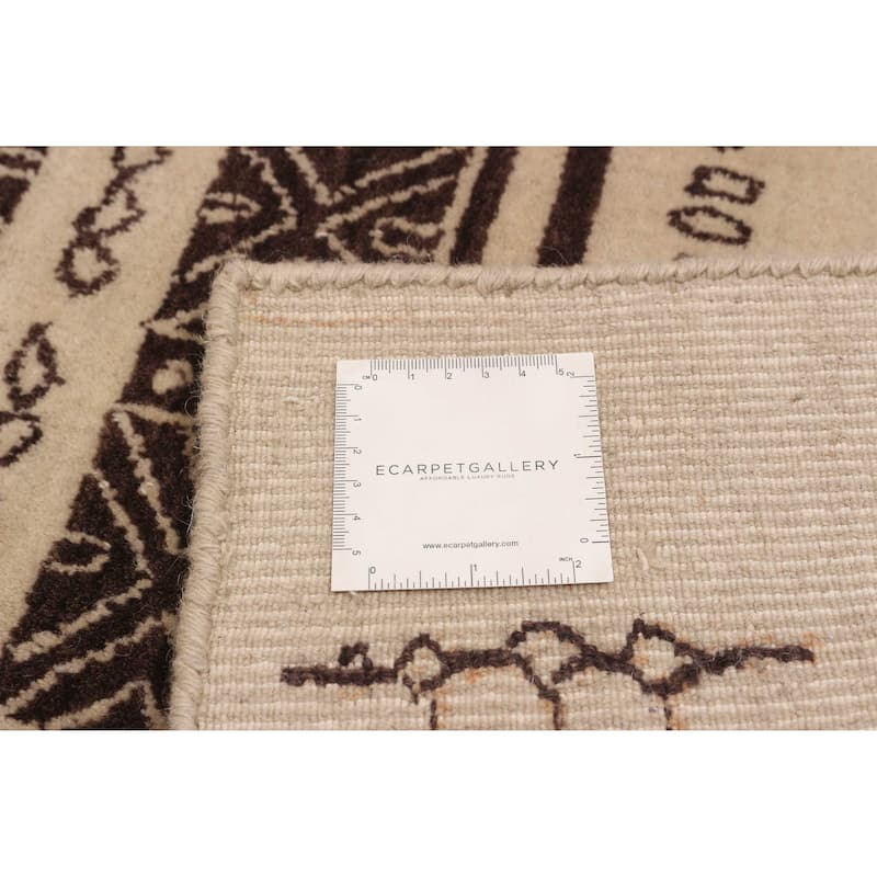 ECARPETGALLERY Hand Loomed Kashkuli Gabbeh Beige Wool Rug - 5'0 x 8'0