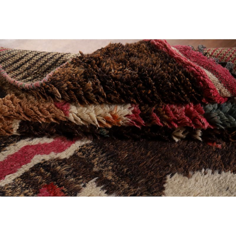 Abstract Plush Moroccan Oriental Area Rug Hand-Knotted Wool Carpet - 8'0" x 10'8"