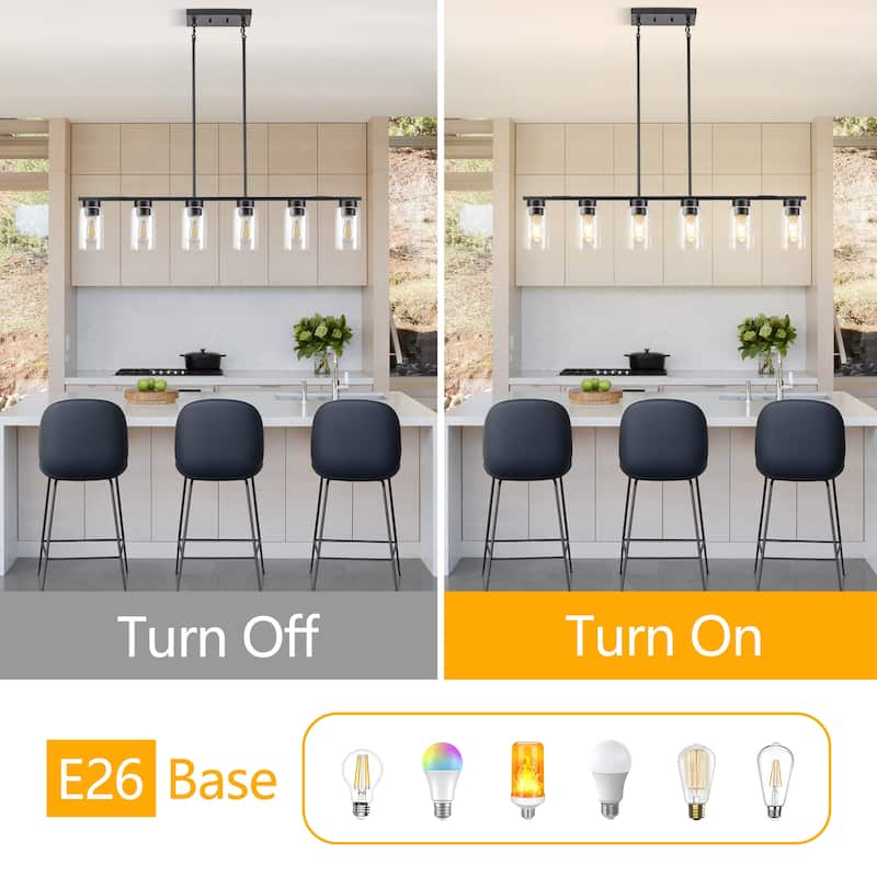 Dining Room Light Fixtures Linear Light Fixture Island Lights for Kitchen - 6-Light