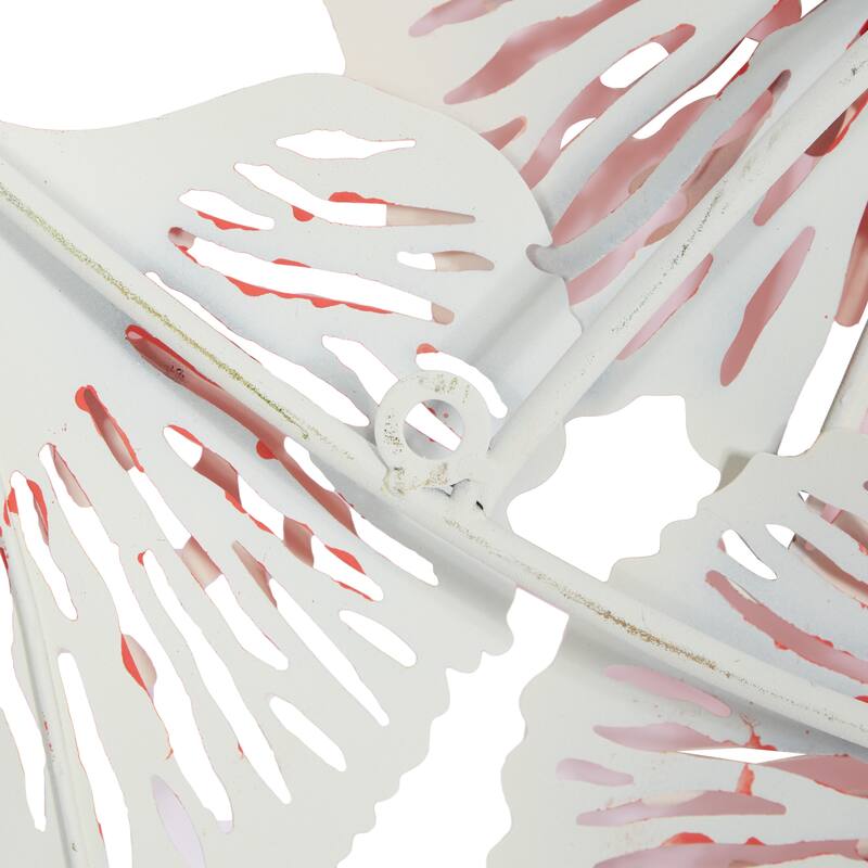 Orange Metal Floral Home Wall Decor