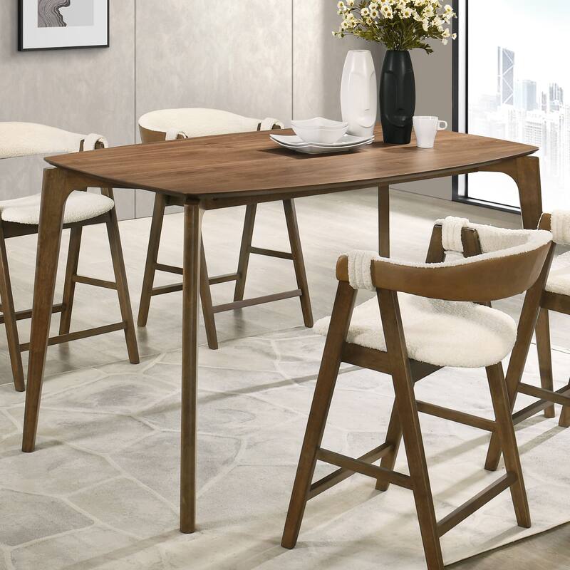 Furniture of America Shaw Mid-century Walnut Wood Counter Height Dining Table - Walnut